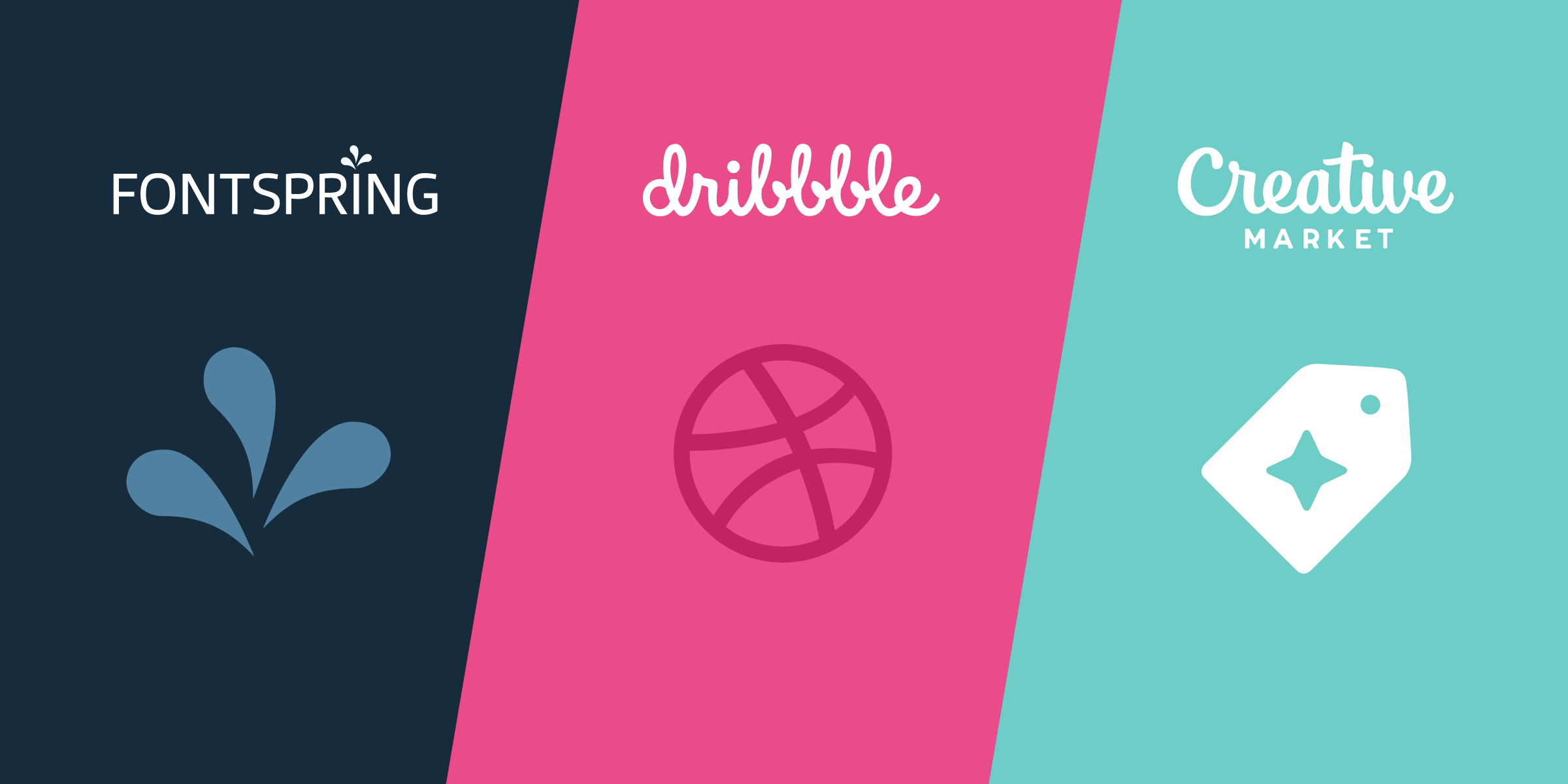 Fontspring + Dribbble + Creative Market