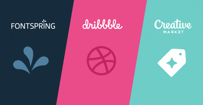 Fontspring + Dribbble + Creative Market